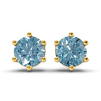 10kt Yellow Gold Six Prong Round Lab Diamond Stud Earrings (1 Ct. Tw.) front image
