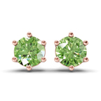 10kt Rose Gold Six Prong Round Lab Diamond Stud Earrings (1 Ct. Tw.) front image