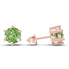 10kt Rose Gold Six Prong Round Lab Diamond Stud Earrings (1 Ct. Tw.) standing product image one