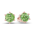 10kt Rose Gold Six Prong Round Lab Diamond Stud Earrings (1 Ct. Tw.) side right image one