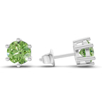 10kt White Gold Six Prong Round Lab Diamond Stud Earrings (1 Ct. Tw.) standing product image one