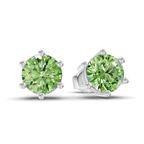 10kt White Gold Six Prong Round Lab Diamond Stud Earrings (1 Ct. Tw.) side right image one