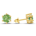 10kt Yellow Gold Six Prong Round Lab Diamond Stud Earrings (1 Ct. Tw.) standing product image one