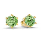 10kt Yellow Gold Six Prong Round Lab Diamond Stud Earrings (1 Ct. Tw.) side right image one