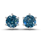 10kt White Gold Six Prong Round Lab Diamond Stud Earrings (1 Ct. Tw.) front image