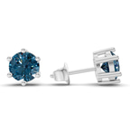 10kt White Gold Six Prong Round Lab Diamond Stud Earrings (1 Ct. Tw.) standing product image one