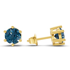 10kt Yellow Gold Six Prong Round Lab Diamond Stud Earrings (1 Ct. Tw.) standing product image one