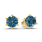 10kt Yellow Gold Six Prong Round Lab Diamond Stud Earrings (1 Ct. Tw.) side right image one