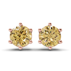 10kt Rose Gold Six Prong Round Lab Diamond Stud Earrings (1 Ct. Tw.) front image