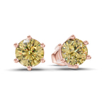 10kt Rose Gold Six Prong Round Lab Diamond Stud Earrings (1 Ct. Tw.) side right image one