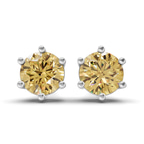 10kt White Gold Six Prong Round Lab Diamond Stud Earrings (1 Ct. Tw.) front image