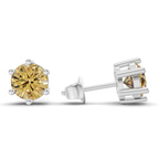 10kt White Gold Six Prong Round Lab Diamond Stud Earrings (1 Ct. Tw.) standing product image one