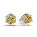 10kt White Gold Six Prong Round Lab Diamond Stud Earrings (1 Ct. Tw.) side right image one