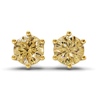 14kt Yellow Gold Six Prong Round Lab Diamond Stud Earrings (1 Ct. Tw.) front image