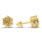 14kt Yellow Gold Six Prong Round Lab Diamond Stud Earrings (1 Ct. Tw.) standing product image one