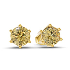 14kt Yellow Gold Six Prong Round Lab Diamond Stud Earrings (1 Ct. Tw.) side right image one
