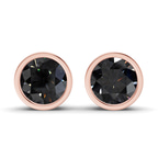 10kt Rose Gold Classic Bezel Round Lab Diamond Stud Earrings (1 Ct. Tw.) front image