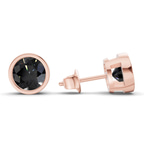 10kt Rose Gold Classic Bezel Round Lab Diamond Stud Earrings (1 Ct. Tw.) standing product image one