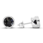 10kt White Gold Classic Bezel Round Lab Diamond Stud Earrings (1 Ct. Tw.) standing product image one