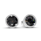 10kt White Gold Classic Bezel Round Lab Diamond Stud Earrings (1 Ct. Tw.) side right image one