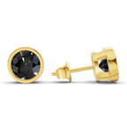 14kt Yellow Gold Classic Bezel Round Lab Diamond Stud Earrings (1 Ct. Tw.) standing product image one