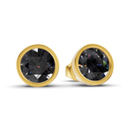 14kt Yellow Gold Classic Bezel Round Lab Diamond Stud Earrings (1 Ct. Tw.) side right image one