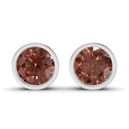 10kt White Gold Classic Bezel Round Lab Diamond Stud Earrings (1 Ct. Tw.) front image