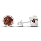 10kt White Gold Classic Bezel Round Lab Diamond Stud Earrings (1 Ct. Tw.) standing product image one