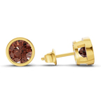 14kt Yellow Gold Classic Bezel Round Lab Diamond Stud Earrings (1 Ct. Tw.) standing product image one