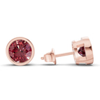 10kt Rose Gold Classic Bezel Round Lab Diamond Stud Earrings (1 Ct. Tw.) standing product image one