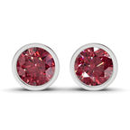 10kt White Gold Classic Bezel Round Lab Diamond Stud Earrings (1 Ct. Tw.) front image