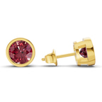 14kt Yellow Gold Classic Bezel Round Lab Diamond Stud Earrings (1 Ct. Tw.) standing product image one
