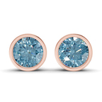 10kt Rose Gold Classic Bezel Round Lab Diamond Stud Earrings (1 Ct. Tw.) front image