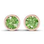 10kt Rose Gold Classic Bezel Round Lab Diamond Stud Earrings (1 Ct. Tw.) front image