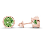 10kt Rose Gold Classic Bezel Round Lab Diamond Stud Earrings (1 Ct. Tw.) standing product image one