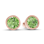 10kt Rose Gold Classic Bezel Round Lab Diamond Stud Earrings (1 Ct. Tw.) side right image one