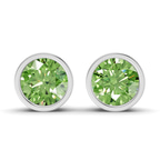 10kt White Gold Classic Bezel Round Lab Diamond Stud Earrings (1 Ct. Tw.) front image