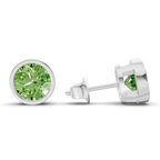 10kt White Gold Classic Bezel Round Lab Diamond Stud Earrings (1 Ct. Tw.) standing product image one