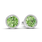 10kt White Gold Classic Bezel Round Lab Diamond Stud Earrings (1 Ct. Tw.) side right image one
