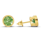 14kt Yellow Gold Classic Bezel Round Lab Diamond Stud Earrings (1 Ct. Tw.) standing product image one
