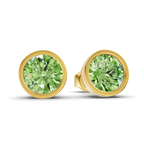 14kt Yellow Gold Classic Bezel Round Lab Diamond Stud Earrings (1 Ct. Tw.) side right image one