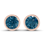 10kt Rose Gold Classic Bezel Round Lab Diamond Stud Earrings (1 Ct. Tw.) front image