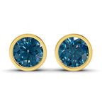 10kt Yellow Gold Classic Bezel Round Lab Diamond Stud Earrings (1 Ct. Tw.) front image