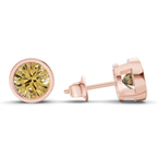 10kt Rose Gold Classic Bezel Round Lab Diamond Stud Earrings (1 Ct. Tw.) standing product image one