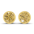 14kt Yellow Gold Classic Bezel Round Lab Diamond Stud Earrings (1 Ct. Tw.) front image
