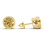 14kt Yellow Gold Classic Bezel Round Lab Diamond Stud Earrings (1 Ct. Tw.) standing product image one