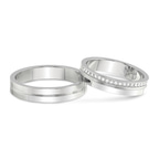 14kt White Gold Amour Couple Rings (1/8 Ct. Tw.) front image