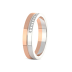 9ct Rose Gold Amour Couple Rings (1/8 Ct. Tw.) her left