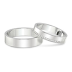14kt White Gold Beau Couple Rings (1/10 Ct. Tw.) front image