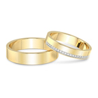 9ct Yellow Gold Beau Couple Rings (1/10 Ct. Tw.) front image